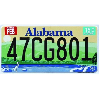 Ceduľa značka Alabama 47CG801
