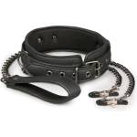 Easytoys Fetish Collection Leather Collar With Nipple Chains
