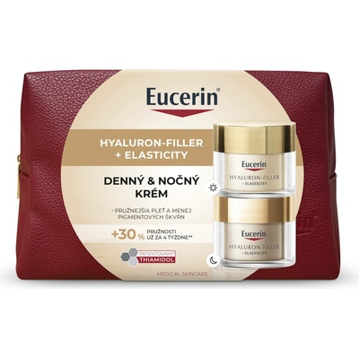 Eucerin Hyaluron-Filler + Elasticity Vianočná darčeková kazeta 50 ml denný krém + 50 ml nočný krém