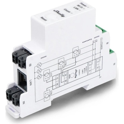 Shelly Pro 3EM - trojfázový merač na DIN lištu 120A (Wi-Fi, LAN, Bluetooth)