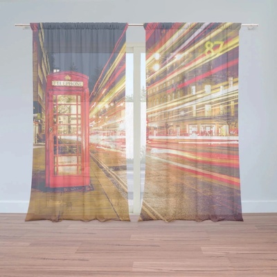 Sablio Záclony Nočný Londýn: 2ks 150x250cm