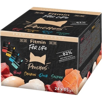 FITMIN Cat FOR LIFE Pouch 4 príchute 24 x 85 g