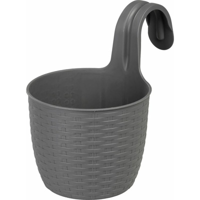 Strend Pro Garden Závěsný květináč, PP, 26x18x24,5 cm, šedá