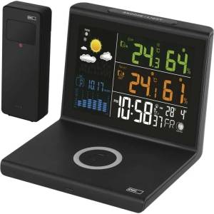 EMOS Метеостанция emos e8010 с безжично зареждане 10 w, черна (e8010)
