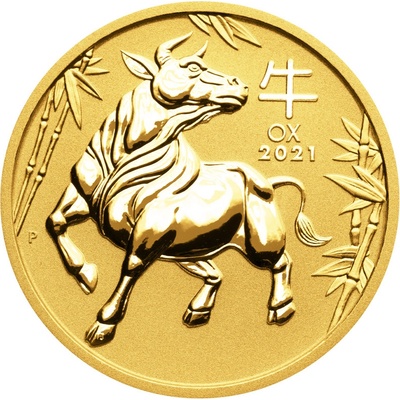 The Perth Mint Lunární série III. zlatá mince Year of the Ox Rok buvola 2021 1/20 oz