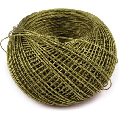 Nitě lněné 50 m plastové pouzdro, střední, 6958 zelená khaki