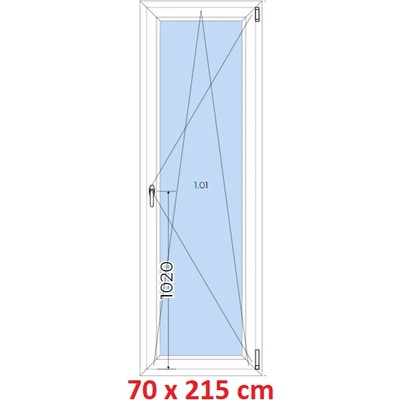 Soft Plastové okno 70x215 cm, otevíravé a sklopné, Antracit struktura/bílá