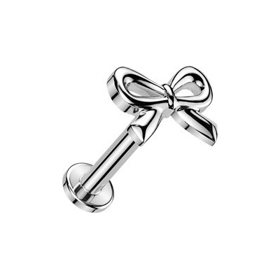 Šperky4U Labreta / piercing do ucha mašlička LB0045ST-1206