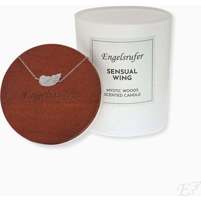 Engelsrufer vonná svíčka 35h s ocelovým náramkem Andělské křídlo ERJC-ERBLILWING