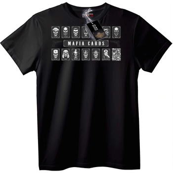 NOONEBRAND Тениска Мафия Карти - 7XL, Black