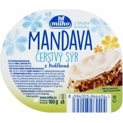 Milko Mandava čerstvý sýr z Poděbrad 100 g