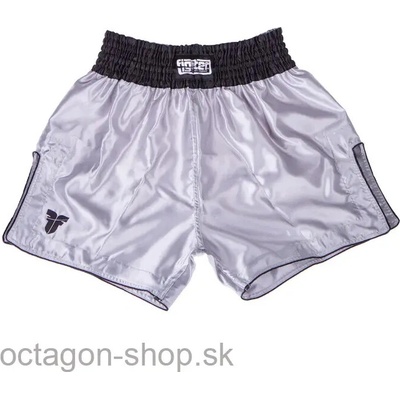 Muay Thai trenky Fighter Bangkok plain strieborné/čierne