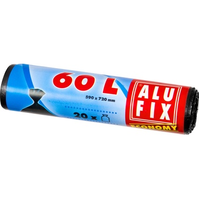 Alufix Vrecia na odpadky HDPE 60 l Econoµm 13µm 20 ks čierne
