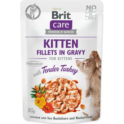 Brit Care Cat WET Kitten. Fillets in Gravy with Tender Turkey 85 g