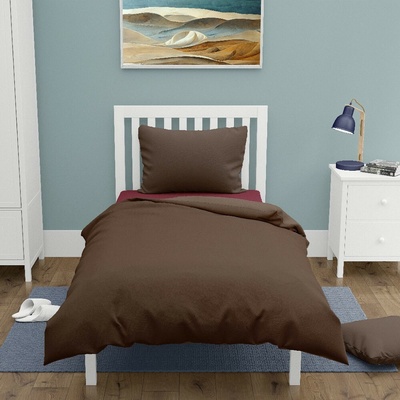 ARÔME HOME Povlečení mikroflanel Uni Hnědé 140x200 70x90