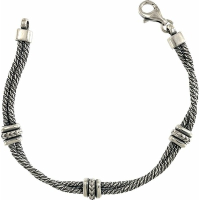 INFINITYSILVER Stříbrný oxidovaný náramek FOXTW double 2021078B19