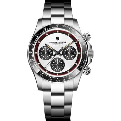 Мъжки часовник Pagani Design Wantage, Кварцов, Хронограф, Сребрист / Бял (PD-1676-SILVER-WHITE)