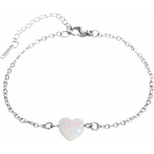 JSB Bijoux srdiečko z opálu v bielej farbe 61500931wh