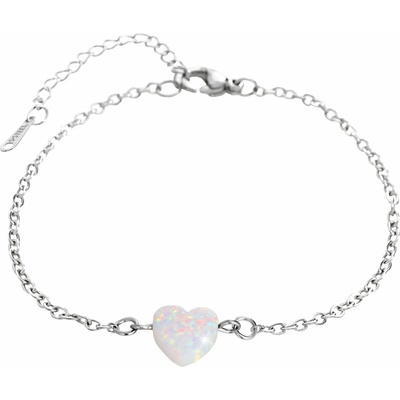 JSB Bijoux srdiečko z opálu v bielej farbe 61500931wh