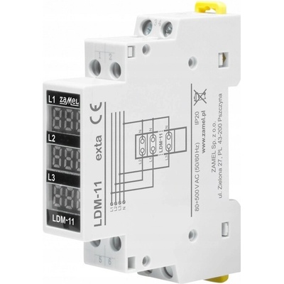 Indikátor napětí LDM-11 digitální třífázový Exta 80-500V AC IP20 0,01 A
