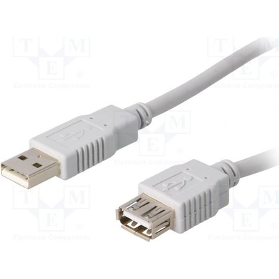 BQ Cable CAB-USBAAF/1.8 USB 2.0, USB A zásuvka, USB A vidlice, 1,8m, šedý
