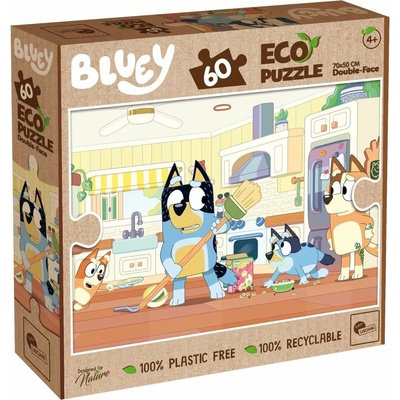Lisciani Oboustranné ECO MAXI Bluey s omalovánkou 60 dielov