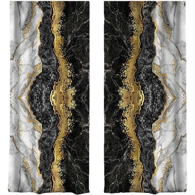 Závesy v čierno-zlatej farbe v súprave 2 ks 140x260 cm - Mila Home