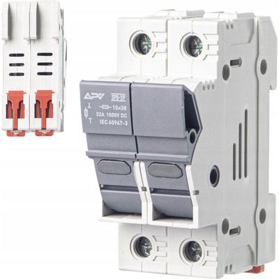 Adelid Poistkový odpínač DC 2P 32A 1000V 10x38 | fotovoltika | DIN lišta