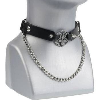 Image 1 of Leather & steel fashion Колие чокер (сбруя to обувка) кръст - LSF3 06