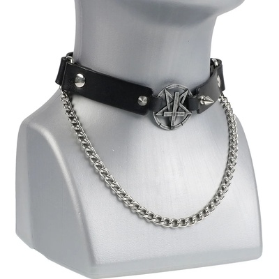 Leather & steel fashion Колие чокер (сбруя to обувка) кръст - LSF3 06