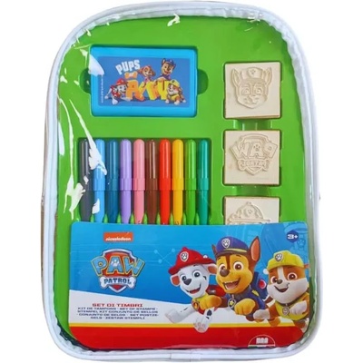 Multiprint Творческа раница Paw Patrol с 10 миещи се флумастера, 4 печата и 30 стикера