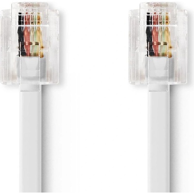 Nedis TCGP90200WT100 telefonní propojovací, zástrčka RJ10 - zástrčka RJ10, 10m, bílý
