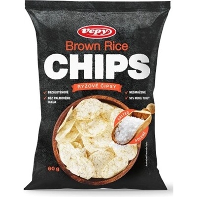 Vepy Brown Rice CHIPS solené čipsy s hnedej ryže 60 g