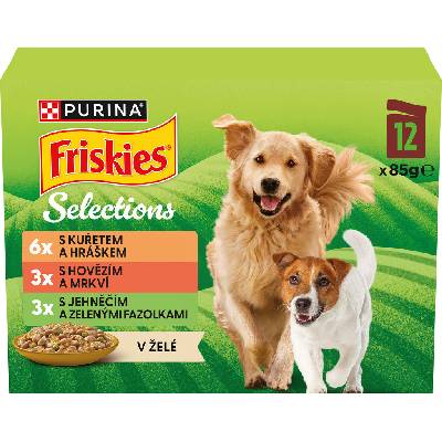 Friskies Adult hovězí kuře jehněčí v želé 12 x 85 g