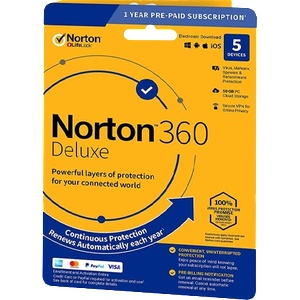 Symantec 360 deluxe 50gb + vpn 5 устройства - 12 месеца