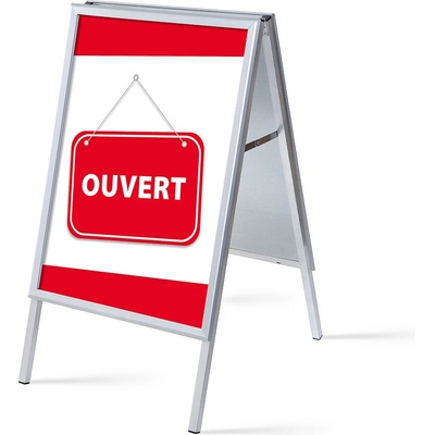 Jansen Display Set reklamního áčka A1, Otevřeno, červený, francouzština, 639 x 1094 mm