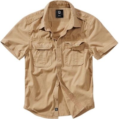 Brandit košile Vintage krátký rukáv camel