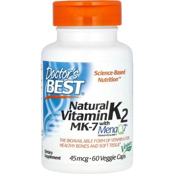 Image 1 of Doctor's Best BEST Natural Vitamin K2 MK-7 45 mcg [60 капсули]