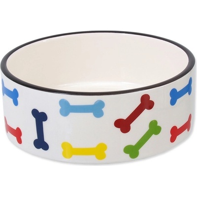 Dog Fantasy Keramická miska potisk barevné kosti 16 x 6 cm 0.79 l