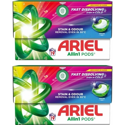Ariel Color All in1 prací kapsule 2 x 19 PD