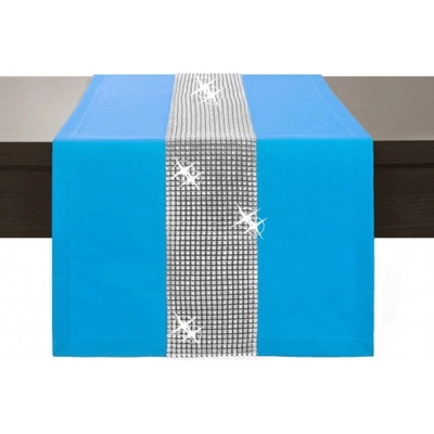 Mondo Behúň Glamour so zirkónmi tyrkysovo modrý Modrá 40x120 cm