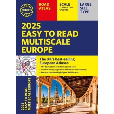 2025 Philips Easy to Read Multiscale Road Atlas of Europe (Philips Maps)