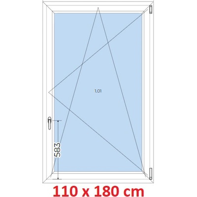 Soft Plastové okno 1100 x 1800 mm otevíravé a sklopné Bílá