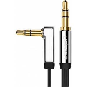 UGREEN Аудио Кабел, Ugreen AV119 Jack 3.5mm Angle 1.5m, Черен (6957303815982)