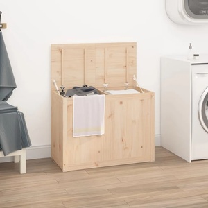 vidaXL Кутия за пране, 88, 5x44x66 см, борово дърво масив (823569)