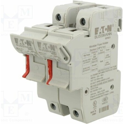 BUSSMANN CHPV142U Zásuvka; 14x51mm; na přípojnici DIN; 50A; 690VAC; Póly: 2; 1,5kVDC