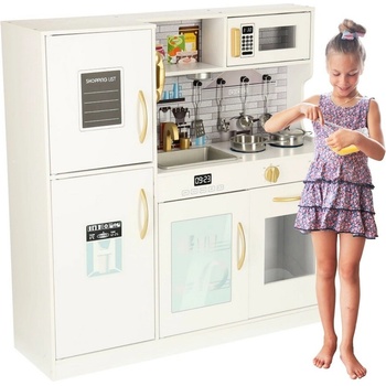 iMex Toys Dětská dřevěná kuchyňka s lednicí bílá