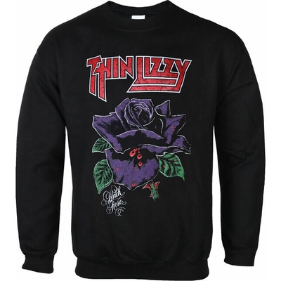 mikina bez kapuce THIN LIZZY BLACK ROSE černá PLASTIC HEAD THL003SWN