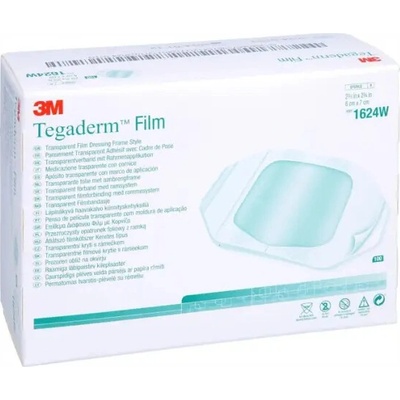 3M TEGADERM Film 1624W 6 cm x 7 cm transparentné krytie s rámom 100 ks