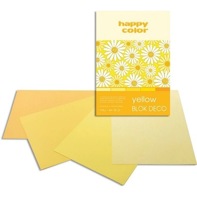 Paper Design Barevný papír A4 170g 20l 5 odstínů žluté